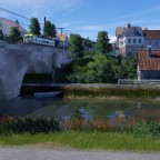 Captrain Vectron zieht Kesselwagen über die Viesbrücke
