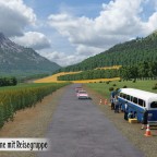 Buspanne mit Reisegruppe