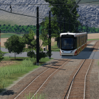 Straßenbahn der Verkehrsgesellschaft Bregenz auf dem Weg nach Bregenz