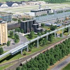 Prestigeprojekt Schwebebahn (Monorail) in Freifeld zwischen Flughafen und Messe 2/8