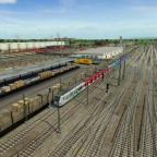 Blick von der Strecke auf den östlichen Bereich des S-Bahn Betriebswerkes