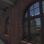 Das Tramdepot scheint assets eingebaut zu haben :) Sicht über die Gasse aufs Restaurant.