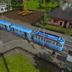 Tram mit zwei Anhängern