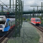 Fortschritt des Gleisvorfeldes von Vögele/ Fertigstellung der Oberleitungsmasten