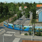 Tram im Vorort