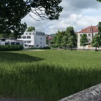 Schulhaus Wiese mit GMS und ROGA Turnhalle.