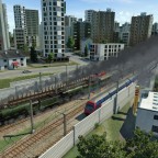 Hochhausblick auf Bahnhofsvorfeld