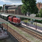 Local train arriving in Bradeburg
