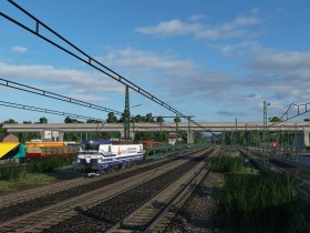 Güterverkehr im Bahnhof Feucht: