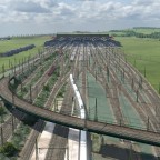 Fortschritt des Gleisvorfeldes von Vögele/ Fertigstellung der Oberleitungsmasten