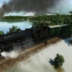 Ein mit einer kkstb 280 bespannter Personenzug wird am Lago Maggiore zum Einsatz auf der Gotthardbahn bereitgestellt.