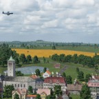 Kurviger Anflug über's Dorf