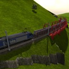 BLS Re 465 mit Holz Waggons