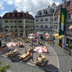 Food square with live music. // Lebensmittelquadrat mit Live-Musik.