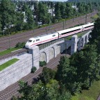 Fortführende Streckengestaltung mit Oberleitung