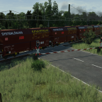 Bahnübergang am Ende des Gebietes
