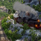 Old little train and station
