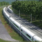 Zugbegegnung kurz vor dem Tunnel