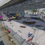 Skatepark under a viaduct. // Skatepark unter einem Viadukt.