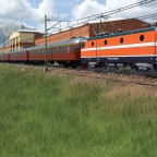 Swedish expresstrain passing the depot