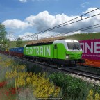 Die ehemalige Flixtrain 193 247. Jetzt vor einem Güterzug der TX Logistic, noch mit alter Folierung