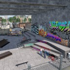 Skatepark under a viaduct. // Skatepark unter einem Viadukt.