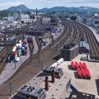 Rangierbahnhof Ulm mit Blick auf die Ausfahrgruppe