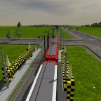 B Wagen auf PV Tram Infrastrucktur Gleisen