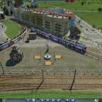 Belebter Platz in Mitten der Stadt