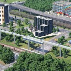 Prestigeprojekt Schwebebahn (Monorail) in Freifeld zwischen Flughafen und Messe 1/8