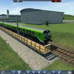 AirportConnectorTrain im provisorischen Flughafenbahnhof Lichtenstein