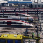 High-speed trains on the maintenance