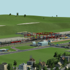 Blick von der Stadt auf die Station