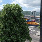 Blick vom Sternblock über den Ringier Parklplatz zum Oxil