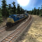GE C40-8W mit Containerwagen