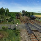 Personenzug bei der Durchfahrt durch die Anschlussstelle Etschberg-Sägewerk #1