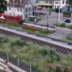 Schienenbus der Zellauer Eisenbahnfreunde wartet auf Ausfahrt