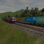 Treffen von zwei 232 + Schüttgut wagen und einem Containerzug