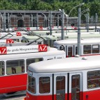 Volle Gleise in der Hauptwerkstätte der Straßenbahnen - 01.05.1979