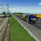 Viel Verkehr, auf Schien und Straße