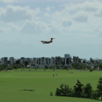 DHC-7 im Anflug auf Thun