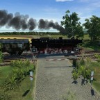 Personenzug bei der Durchfahrt durch die Anschlussstelle Etschberg-Sägewerk #3