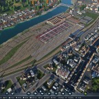 Rail yard by the river
