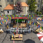 Food square with live music. // Lebensmittelquadrat mit Live-Musik.