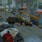 Die Halle zur Fahrzeugverwertung
