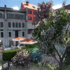 Fiktiver Innenhof des Restaurants BlueFox/Dolce Vita
